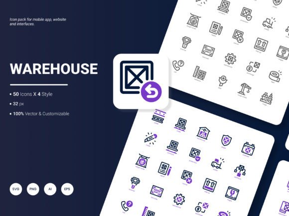 Elevate Your Visual Projects with the Warehouse Icon Pack