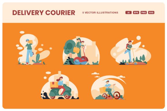Evaluating Delivery Courier Illustration Sets for Professional Design Projects
