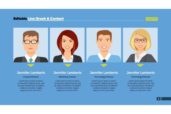 Four Colleagues Slide Template for Business