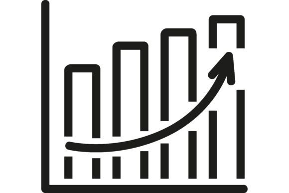Making Data Visible with the Graphic of Growth Line Icon