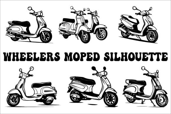 Moped 🛵 & Two-Wheeler 🏍️ Vector Silhouettes