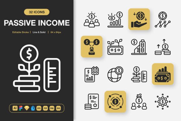 Passive Income Icons: Visual Resources That Fit the Way You Actually Work