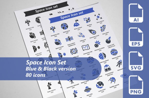 Space Icon Set: 80 Beautifully Icons for Any Project