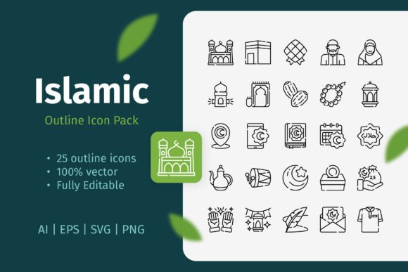 Unlocking Creative Potential: A Deep Dive into the Islamic Outline Icon Pack & 25 Fruit Vector Icons
